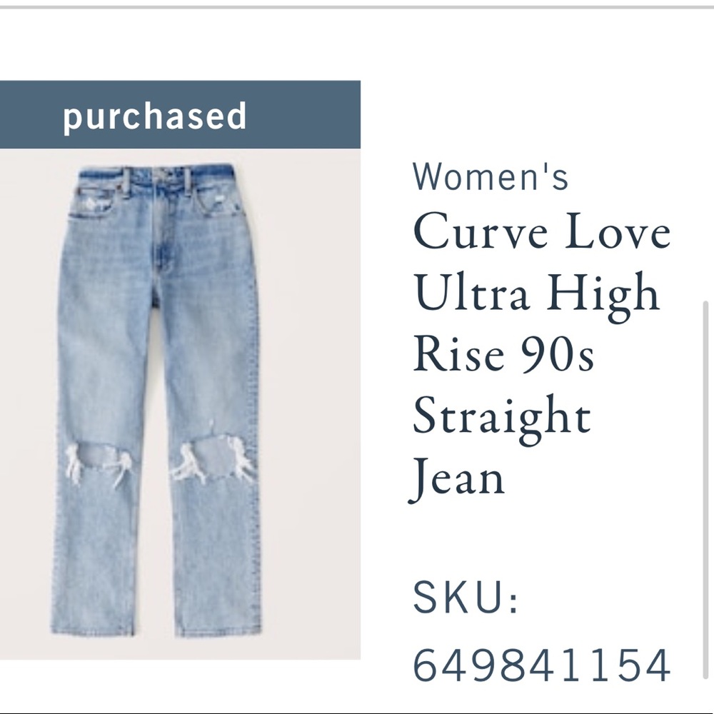 Curve Love Ultra High Rise 90’s straight jean